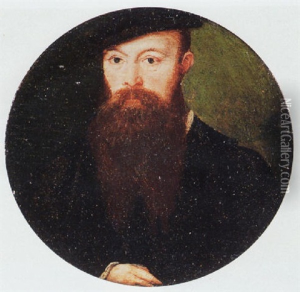 Portrait Of A Gentleman In A Black Doublet And Cap Oil Painting -  Corneille de Lyon