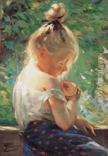 Little Girl Oil Painting - Fulop Philipp Szenes /