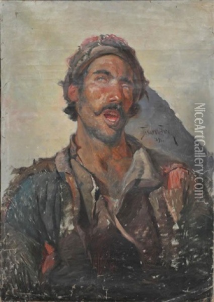 Le Chanteur Aveugle Oil Painting - Georgy Gabashvili
