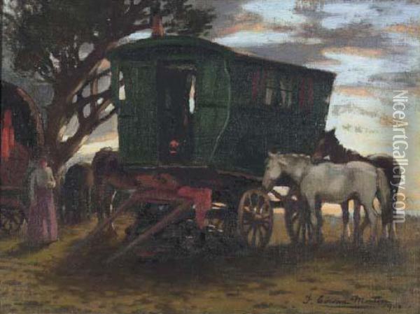 The Gypsy Caravan Oil Painting - Thomas Corsan Morton