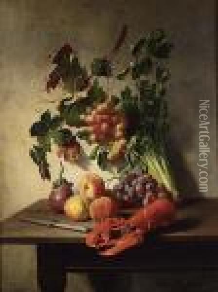 Fruit Oil Painting - David Emil Joseph de Noter