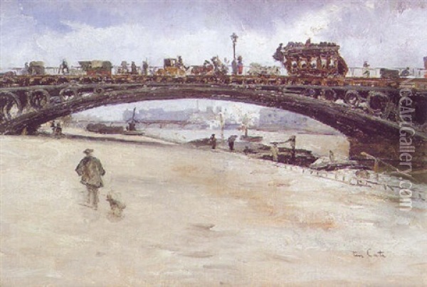 Le Pont Du Carrousel Oil Painting - Siebe Johannes ten Cate