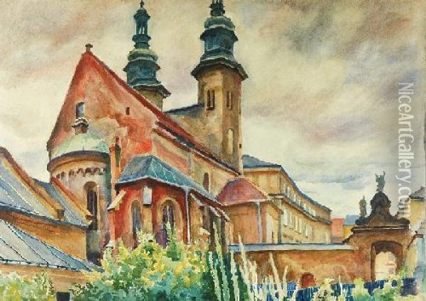 Kosciol Na Skalce Oil Painting - Stanislaw Kamocki