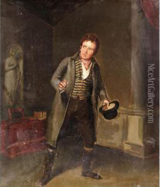 Portrait Of An Actor In An Interior Oil Painting - Samuel de Wilde