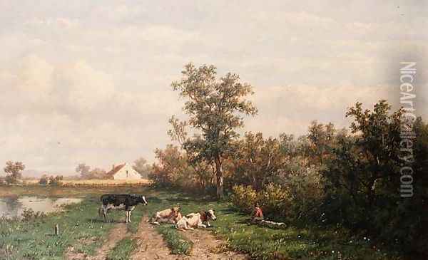 Dutch landscape Oil Painting - Anthonie Jacobus van Wyngaerdt
