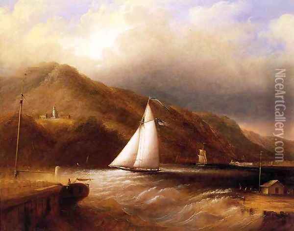 View of Caldwell's Landing Oil Painting - Edmund Coates