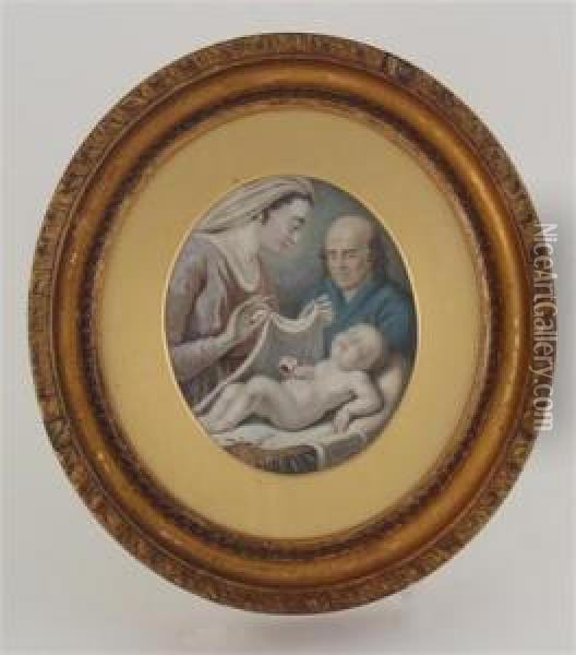 Virgin And Child With St Joseph Oil Painting - Johannes Swertner
