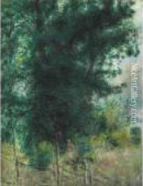 La Barriere En Foret Oil Painting - Pierre Auguste Renoir