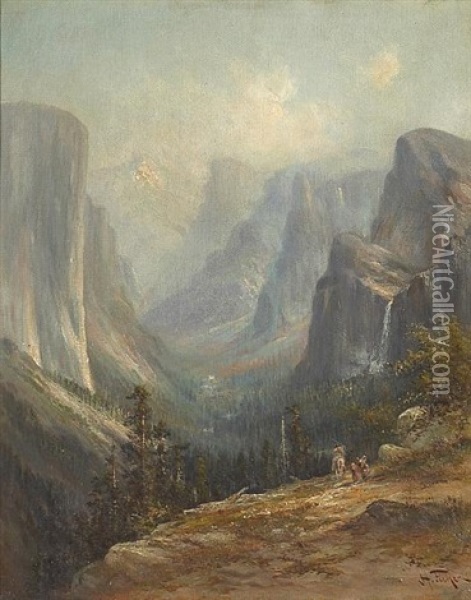 Yosemite Valley Oil Painting - Hugo Anton Fisher