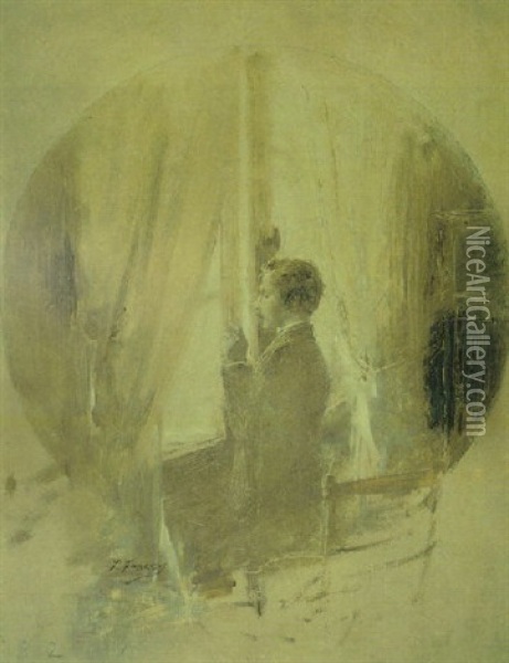 El Pintor Mariano Fortuny Oil Painting - Placido Frances y Pascual