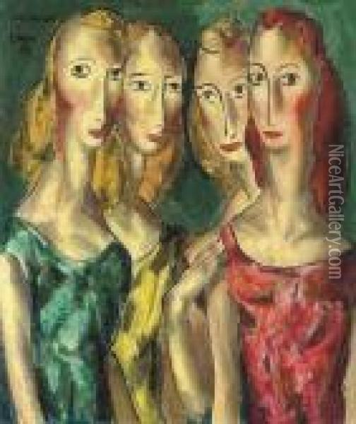 Four Sisters Oil Painting - Alfred Henry Maurer