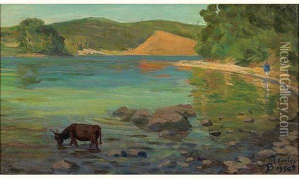 Le Lac De Chambon Et Tartaret Oil Painting - G. Busset