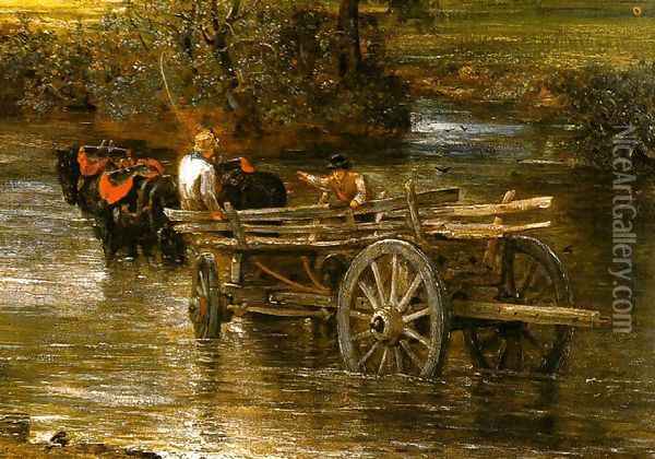 The Hay Wain (detail) Oil Painting - John Constable