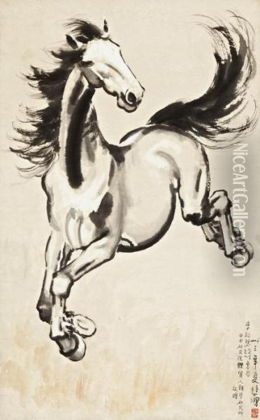 Galloping Horse Oil Painting - Xu Beihong