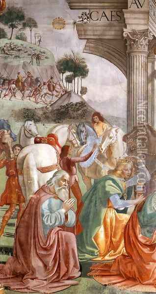 Adoration of the Magi (detail) Oil Painting - Domenico Ghirlandaio