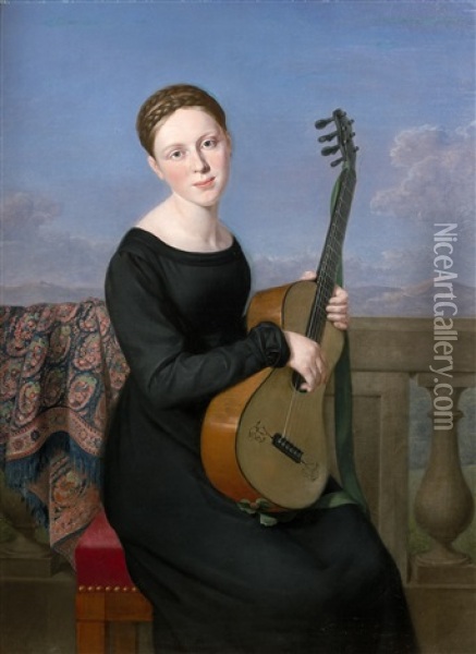 Jeune Femme A La Robe Noire Oil Painting -  Romany (Adele Romanee)
