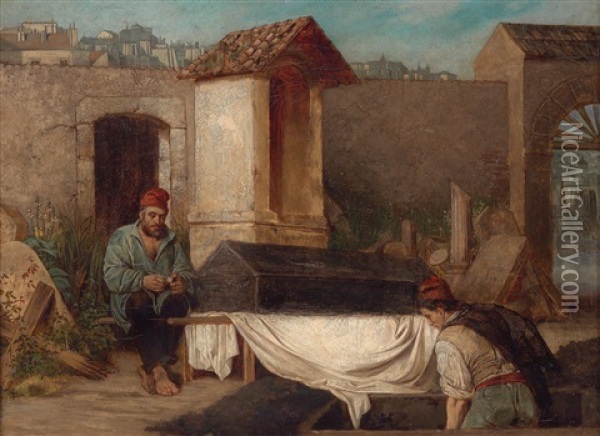 Das Begrabnis Der Marie-antoinette Oil Painting - Viktor Ritter von Schubert-Soldern