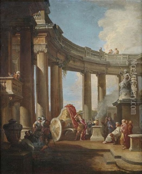 Alexander Der Grose Teilt Den Gordischen Knoten Oil Painting - Giovanni Paolo Panini