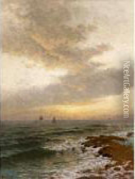 Sunrise On The Coast Oil Painting - Alfred Thompson Bricher