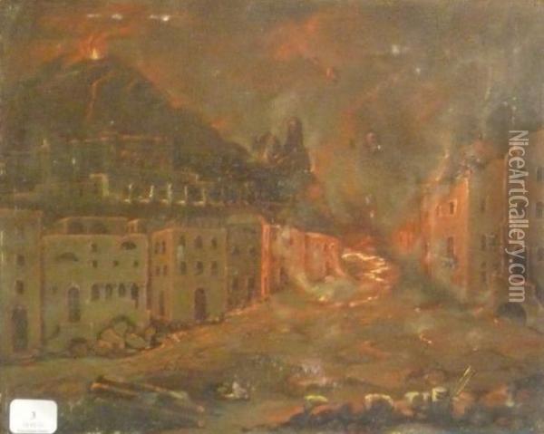 Eruption Du Vesuve Oil Painting - Etienne De Martenne