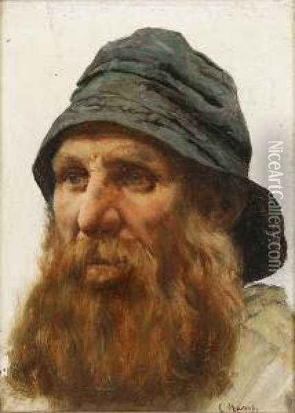 Bearded Fisherman Oil Painting - Edwin Harris