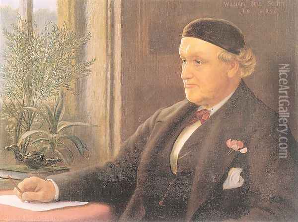 Portrait of William Bell Scott 1890-91 Oil Painting - Arthur Hughes