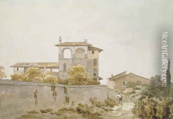 An Italian Villa Oil Painting - William Pars