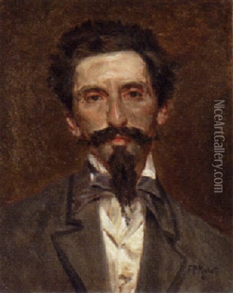 Portrait Of Don Beniamino Rotundo Oil Painting - Francesco Paolo Michetti