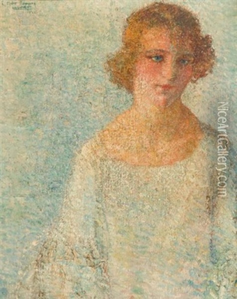 Portrait De L'actrice Claire Premore Oil Painting - Luc Lafnet