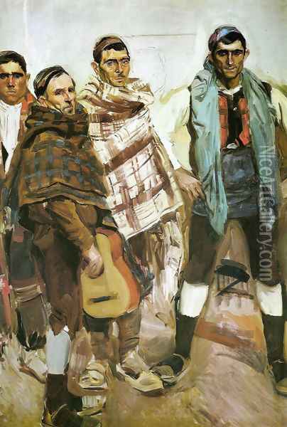 People from Aragon Oil Painting - Joaquin Sorolla Y Bastida