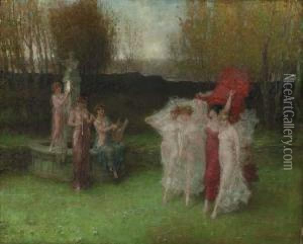A Tanagraean Pastoral Oil Painting - George Henry Boughton