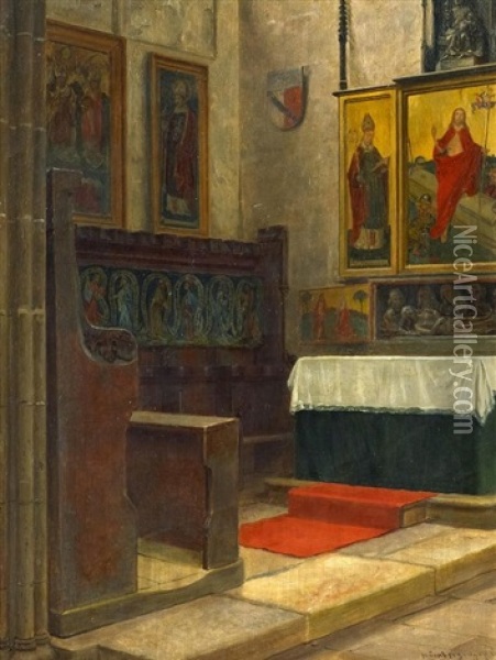 Kircheninterieur Oil Painting - Fritz Steinmetz-Noris