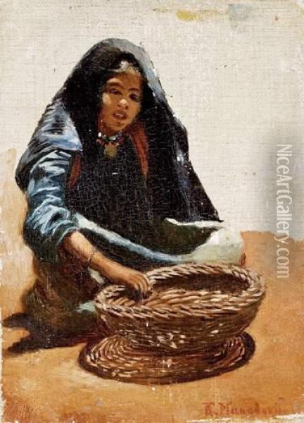 Jeune Femme Orientale Au Panier Oil Painting - Konstantin Egorovich Egorovich Makovsky