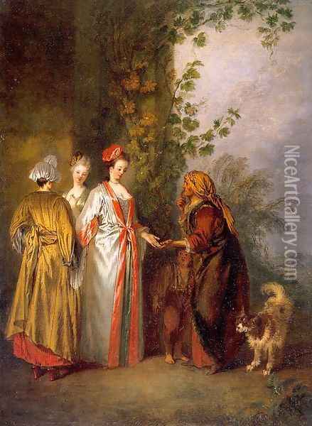 The Fortune Tellers 1710 Oil Painting - Jean-Antoine Watteau