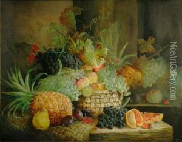 Still Life With Fruit Oil Painting - William E.D. Stuart