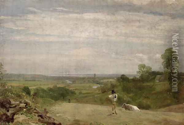 Summer Morning Dedham from Langham Oil Painting - John Constable
