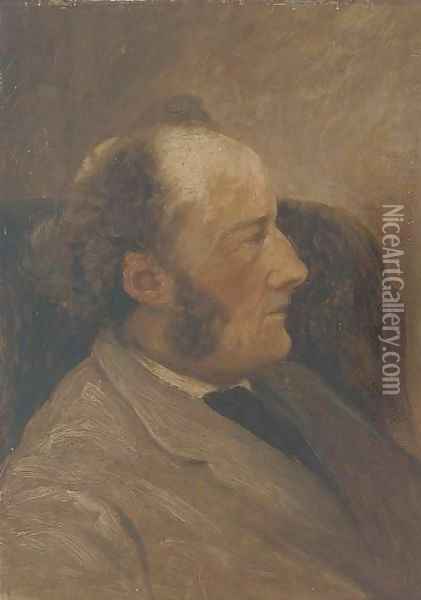 Portrait of a Sir John Everett Millais, P.R.A. (1829-1896) Oil Painting - English School