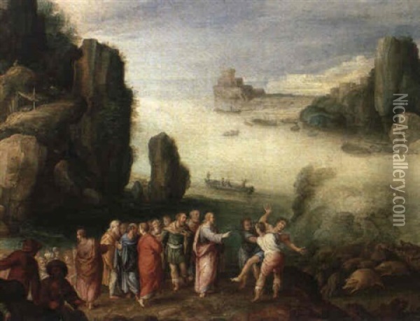 Christ Healing The Possessed Of Gerasa Oil Painting - Paul Bril