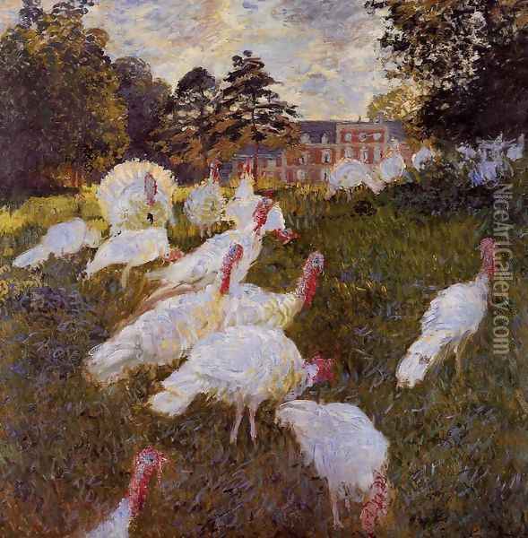 Turkeys Oil Painting - Claude Oscar Monet