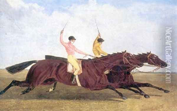 Satirist Beating Coronation in Horserace Oil Painting - John Frederick Herring Snr