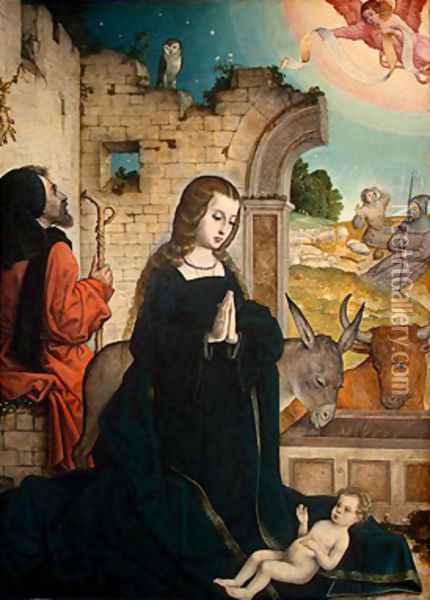 The Nativity Oil Painting - Juan De Flandes