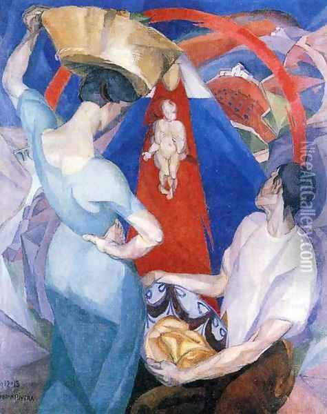 The Adoration of the Virgin 1913 Oil Painting - Diego Rivera