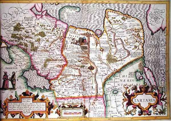 Map of Tartaria from Mercators Atlas Oil Painting - Jodocus Hondius