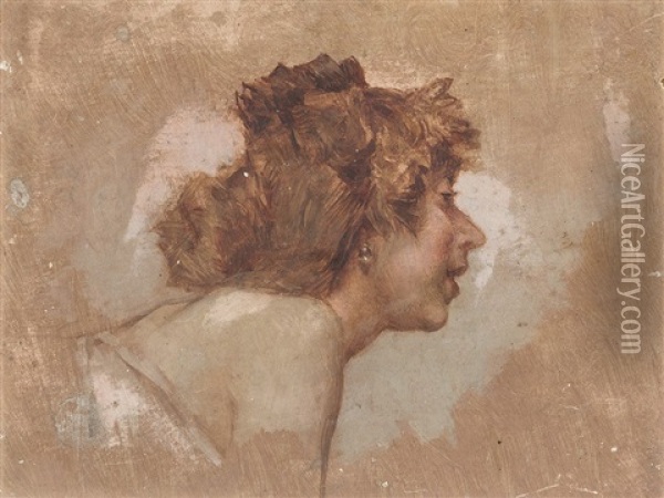 A Lady's Portrait Oil Painting - Frederik Hendrik Kaemmerer