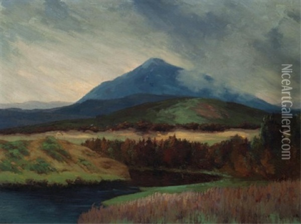 Misty In The Hills Oil Painting - Joseph Archibald Browne