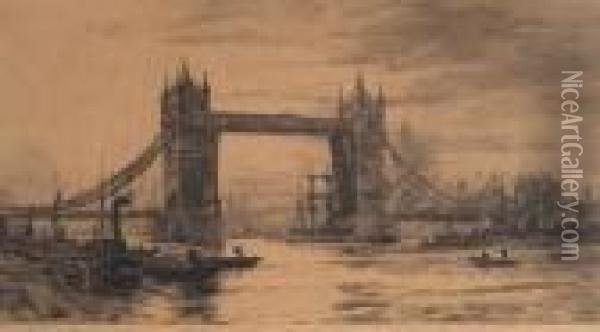 Tower Bridge, London Oil Painting - William Lionel Wyllie
