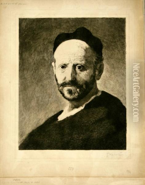 Brustbild Eines Bartigen Gelehrten Mit Haube Oil Painting - Felix Edouard Vallotton