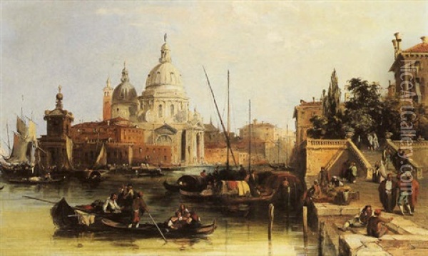 The Dogana And Santa Maria Della Salute, Venice Oil Painting - Edward Pritchett