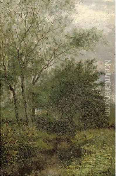 The woodland stream Oil Painting - Henry John Kinnaird