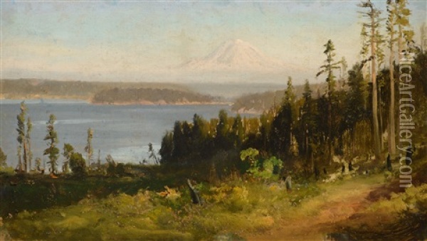Washington, Mt. Tacoma
Sierras, Tahoe Region Oil Painting - William Keith